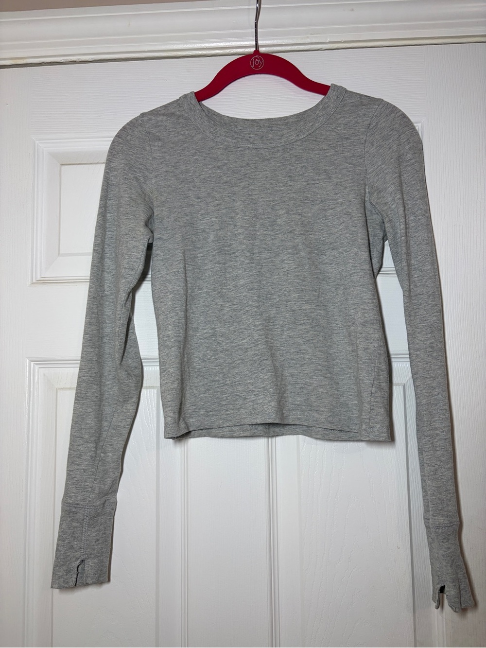 aerie Light Heather Gray Long Sleeve Crewneck Top